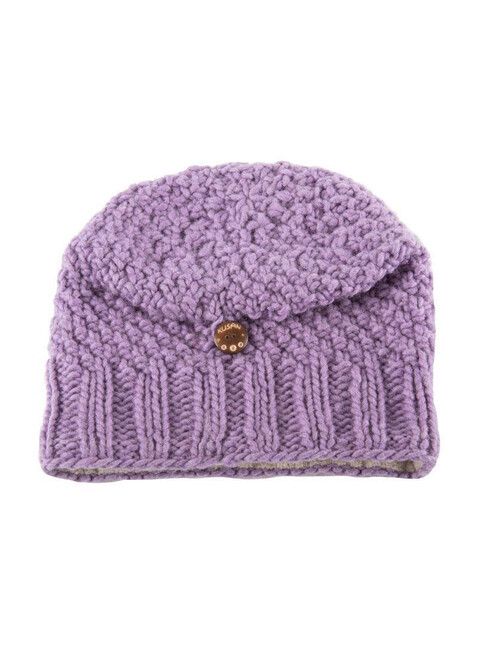 Kusan Mütze Floppy Beret with Button Down lilac